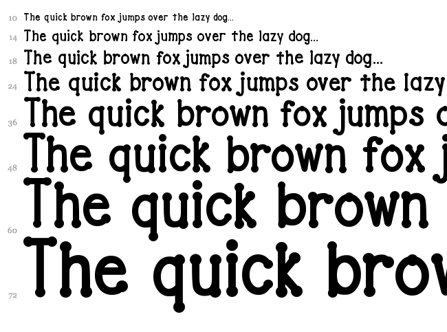 DJB Drives Me Dotty font waterfall